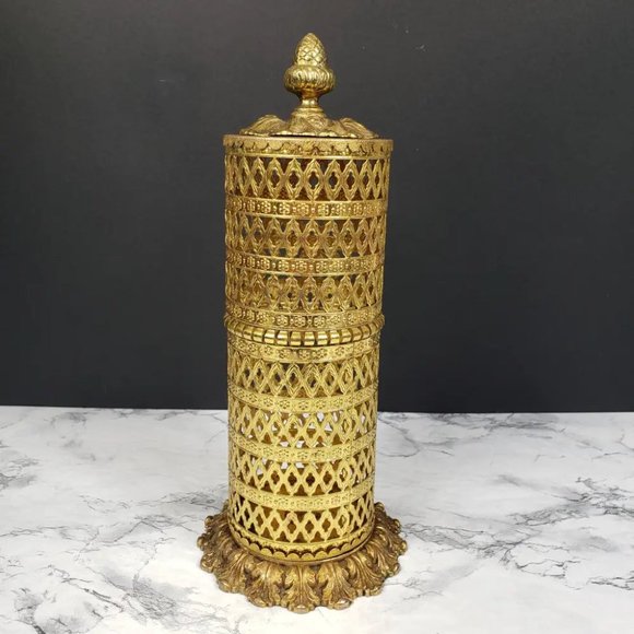 Hollywood Regency Vanity Hair Spray Can Holder Vintage - Picture 7 of 8